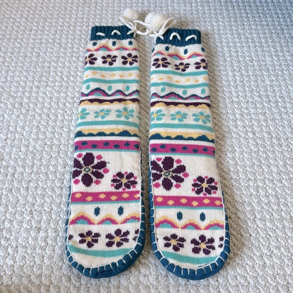 Lazy One MukLuk 'Flower Power' Slippers with Pom Pom